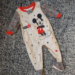 disney baby • mickey mouse zip up footie pajamas